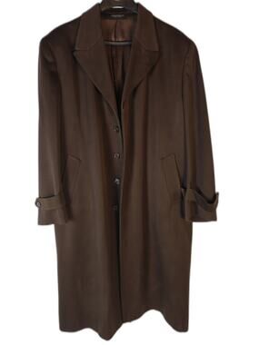 Men's Lineage Brown Virgin Wool Overcoat Size Unknown